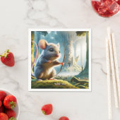 Fantasy Schattige Mice Bow Forest Servet (Insitu)