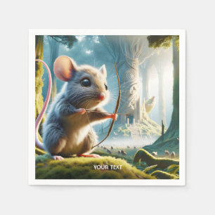 Fantasy Schattige Mice Bow Forest Servet