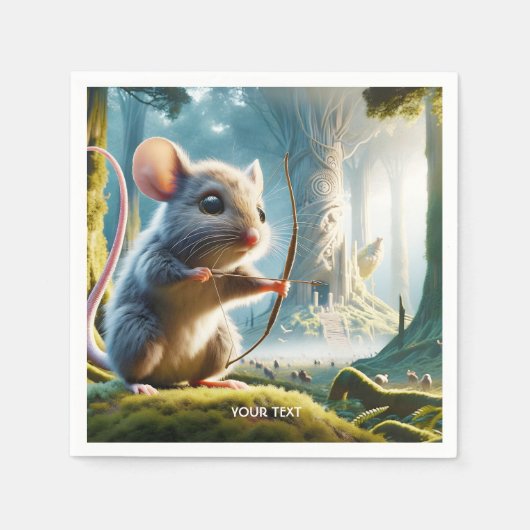 Fantasy Schattige Mice Bow Forest Servet (Voorkant)