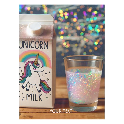 Fantasy Schattige Milk Unicorn Rainbow Tafelkleed (Voorkant)