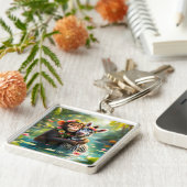 Fantasy Schattige Monkey Zebra Hug Sleutelhanger (Zijkant)