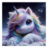 Fantasy Schattige Mooie Baby Eenhoorn Perfect Poster (Voorkant)