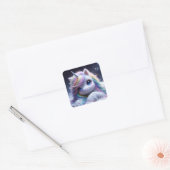 Fantasy Schattige Mooie Baby Eenhoorn Vierkante Sticker (Envelop)