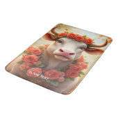 Fantasy Schattige Mooie Koe Rozen Badmat (Gekanteld)