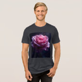 Fantasy Schattige mooie roze roos Tri-Blend Shirt (Voorkant volledig)