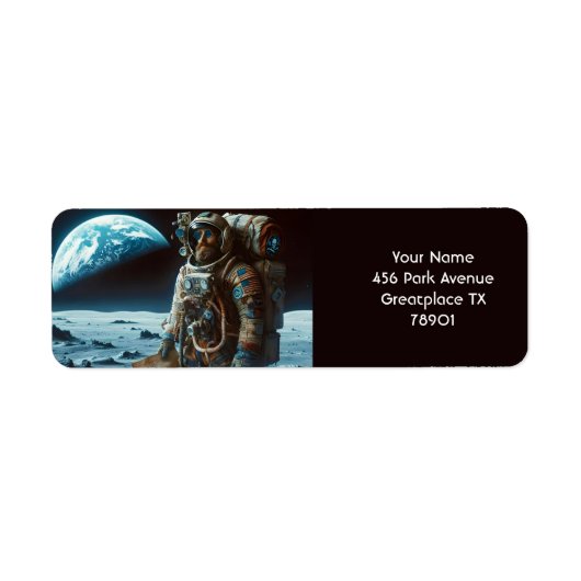 Fantasy Schattige Moon Astronaut Bags Etiket (Voorkant)
