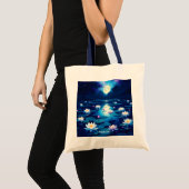 Fantasy Schattige Moon Lily Pond Tote Bag (Voorkant (product))
