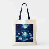 Fantasy Schattige Moon Lily Pond Tote Bag (Achterkant)