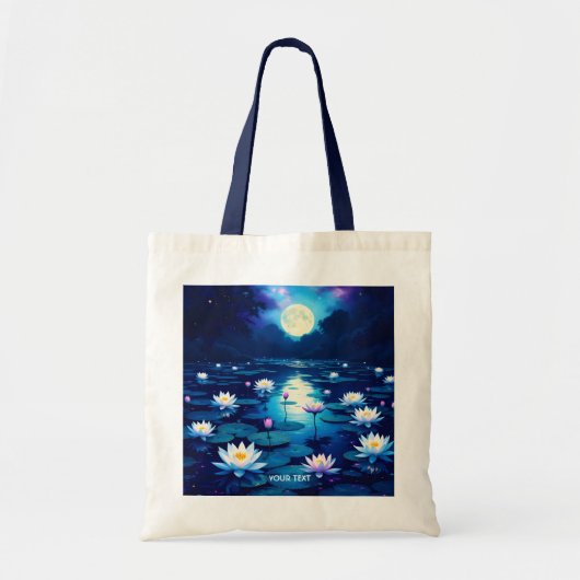 Fantasy Schattige Moon Lily Pond Tote Bag (Voorkant)