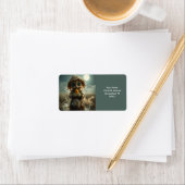 Fantasy Schattige Moon Scarecrow Halloween Etiket (Insitu)