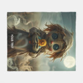 Fantasy Schattige Moon Scarecrow Halloween Fleece Deken (Voorkant (Horizontaal))