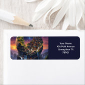Fantasy Schattige Moon Waterfall Forest Etiket (Insitu)