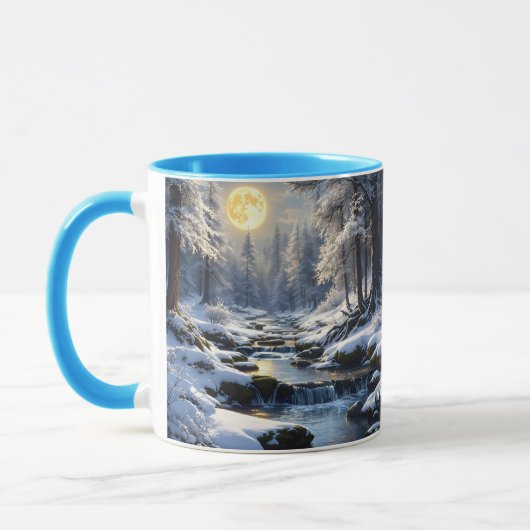 Fantasy Schattige Moon Winter Forest Mok (Links)