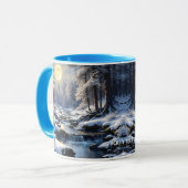 Fantasy Schattige Moon Winter Forest Mok (Voorkant links)