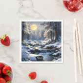 Fantasy Schattige Moon Winter Forest Servet (Insitu)