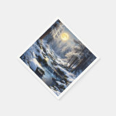Fantasy Schattige Moon Winter Forest Servet (Hoek)