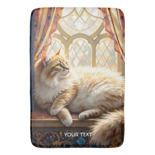 Fantasy Schattige Morning Window Cat Badmat (Voorkant Verticaal)