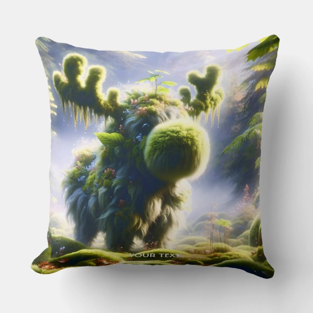 Fantasy Schattige Moss Moose Forest Kussen (Voorkant)