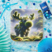Fantasy Schattige Moss Moose Forest Papieren Bordje (Feest)