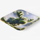 Fantasy Schattige Moss Moose Forest Papieren Bordje (Gebogen)