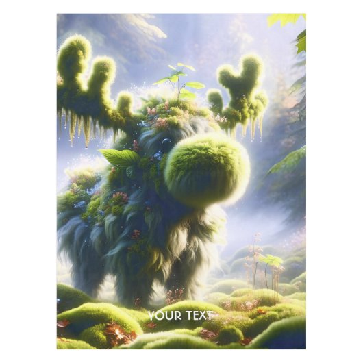 Fantasy Schattige Moss Moose Forest Tafelkleed (Voorkant)