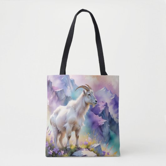 Fantasy Schattige Mountain Goat Meadow Tote Bag (Voorkant)