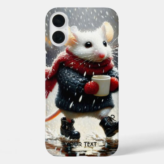 Fantasy Schattige Mouse Coffee Coat Case-Mate iPhone Case (Achterkant)
