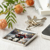 Fantasy Schattige Mouse Coffee Coat Sleutelhanger (Zijkant)