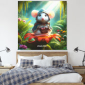 Fantasy Schattige Mouse Flower Pet Canvas Afdruk (Insitu (Slaapkamer))