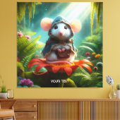 Fantasy Schattige Mouse Flower Pet Canvas Afdruk (Insitu (Woonkamer))
