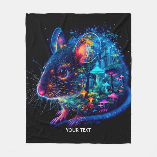 Fantasy Schattige Mouse Mushrooms Forest Fleece Deken (Voorkant)