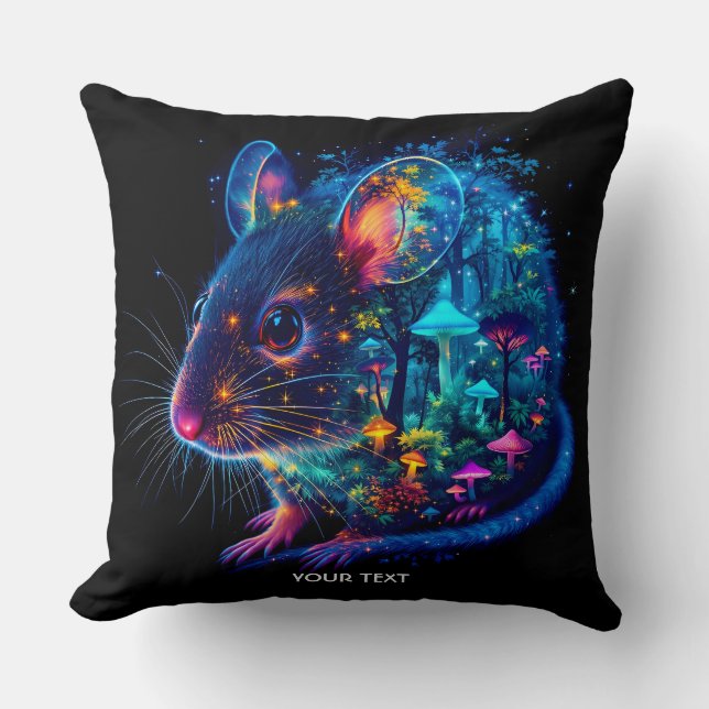 Fantasy Schattige Mouse Mushrooms Forest Kussen (Voorkant)