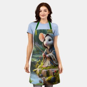 Fantasy Schattige Mouse Vist Bloemen Schort