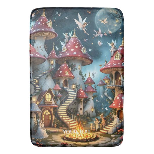 Fantasy Schattige Mushroom Forest Realm Badmat (Voorkant Verticaal)
