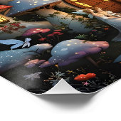 Fantasy Schattige Mushroom Forest Realm Perfect Poster (Hoek)