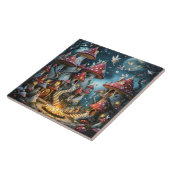 Fantasy Schattige Mushroom Forest Realm Tegeltje (Zijkant)