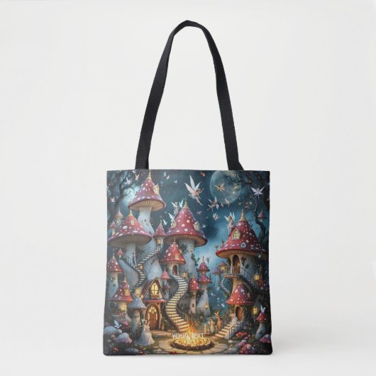 Fantasy Schattige Mushroom Forest Realm Tote Bag (Voorkant)