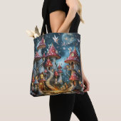 Fantasy Schattige Mushroom Forest Realm Tote Bag (Dichtbij)