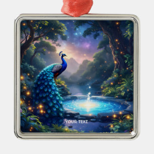 Fantasy Schattige Night Puddle Peacock Metalen Ornament