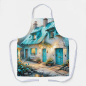 Fantasy Schattige Old Blue House Schort (Voorkant)