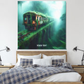 Fantasy Schattige Old Past Train Canvas Afdruk (Insitu (Slaapkamer))