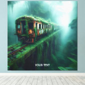 Fantasy Schattige Old Past Train Canvas Afdruk (Insitu (Houten vloer))