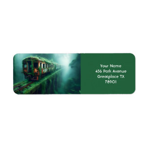 Fantasy Schattige Old Past Train Etiket