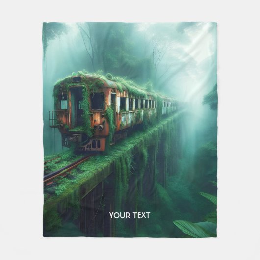 Fantasy Schattige Old Past Train Fleece Deken (Voorkant)