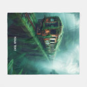 Fantasy Schattige Old Past Train Fleece Deken (Voorkant (Horizontaal))
