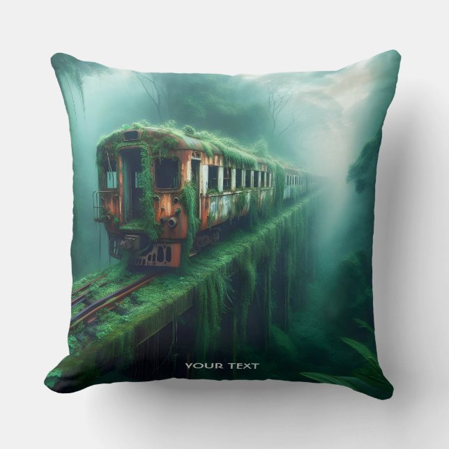 Fantasy Schattige Old Past Train Kussen (Voorkant)