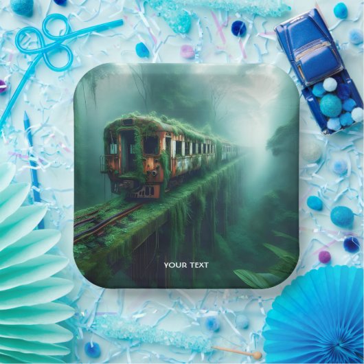 Fantasy Schattige Old Past Train Papieren Bordje (Feest)