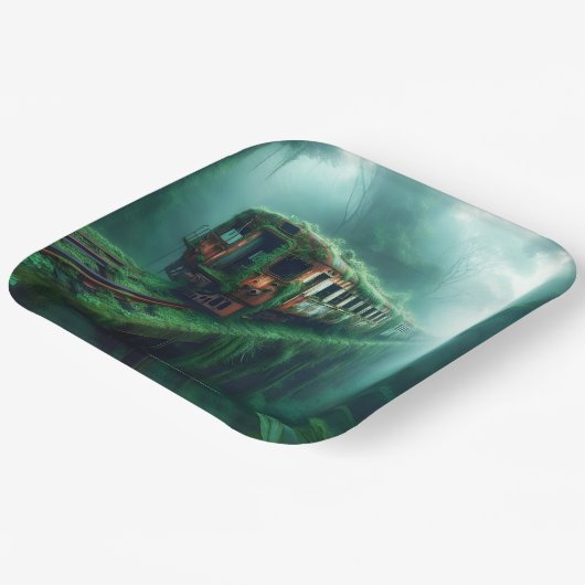 Fantasy Schattige Old Past Train Papieren Bordje (Gebogen)