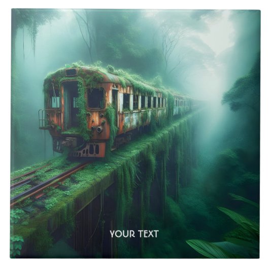 Fantasy Schattige Old Past Train Tegeltje (Voorkant)