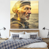 Fantasy Schattige Old Sailor Zee Canvas Afdruk (Insitu (Slaapkamer))